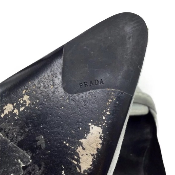 Prada Gray Suede Kitten Heels Size 6 - Picture 6 of 8